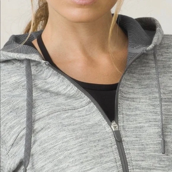 Prana Herringbone Print Full Zip Hoodie EUC - Picture 3 of 16